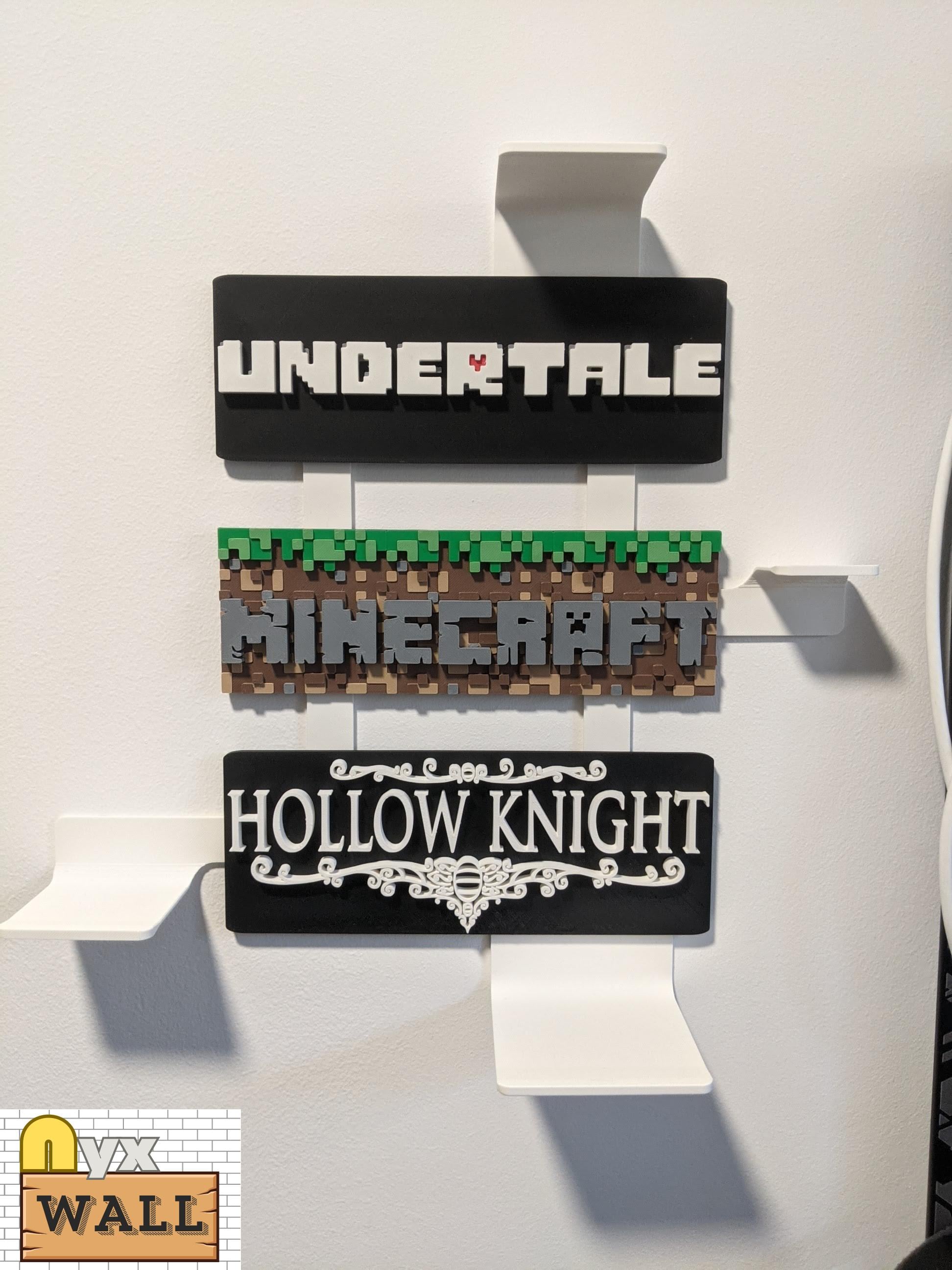 undertale minecraft hollow knight 3D logo signs